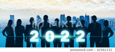 2022 image New Year's card material for business Business network 82982332