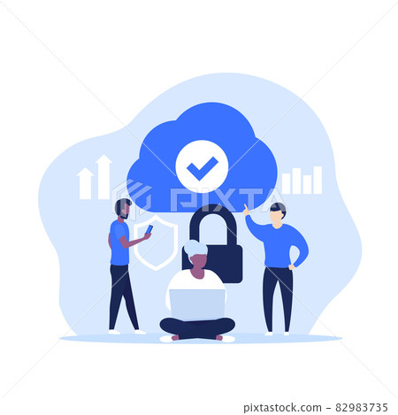 Secure cloud access, hosting or saas vector Secure cloud access, hosting or saas vector 82983735