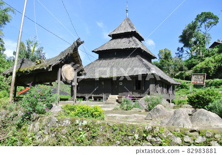 WEST SUMATERA, INDONESIA -JUNE 8, 2014: Tuo Kayu Jao Mosque is located in West Sumatra, Indonesia. Built in 1599 and is the second oldest mosque in Indonesia. 82983881
