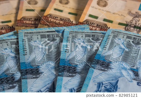 Paper banknotes tenge KZT. Tenge is the national currency of Kazakhstan. bank of Kazakhstan Paper banknotes tenge KZT. Tenge is the national currency of Kazakhstan. bank of Kazakhstan 82985121