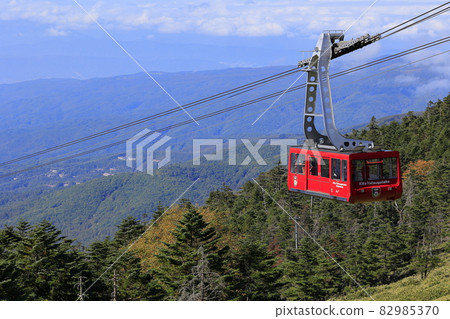 盛開的北八岳索道和坪岩 82985370