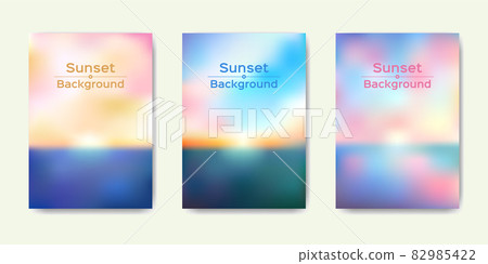 Gradient background of sunset on sea level 82985422