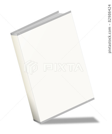 Blank vertical book template standing on white surface. 82986424