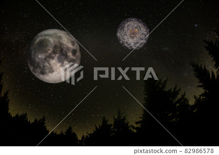 Chinese second moon project. China plans to launch an artificial moon into orbit. Space satellite for for additional illumination at night.  82986578