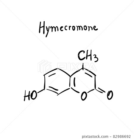 Hymecromone Molecule Formula Hand Drawn Imitation 82986692