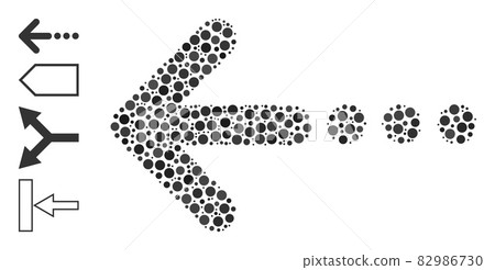 Dotted Send Left Composition of Rounded Dots and Bonus Icons 82986730