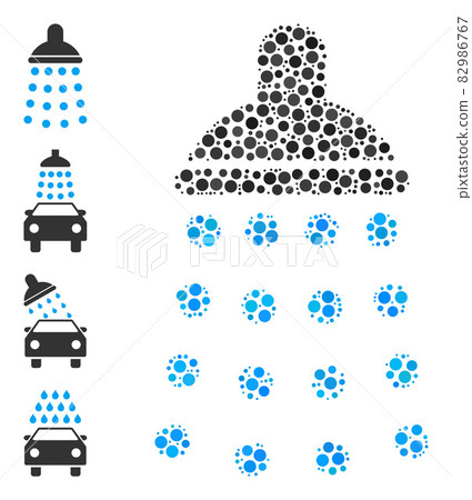 Dotted Shower Composition of Round Dots and Similar Icons 82986767