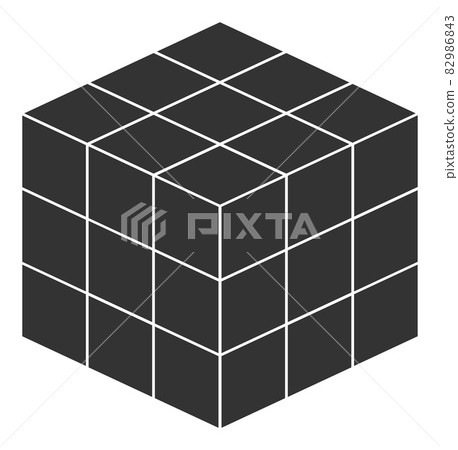 3X3X3 Cube - Raster Icon Illustration 82986843