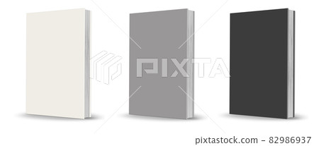 Blank book mockup white, grey, black with shadow. Blank book mockup white, grey, black with shadow. 82986937