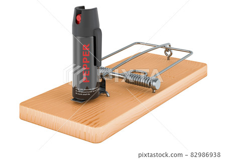 Pepper spray inside mousetrap, 3D rendering 82986938