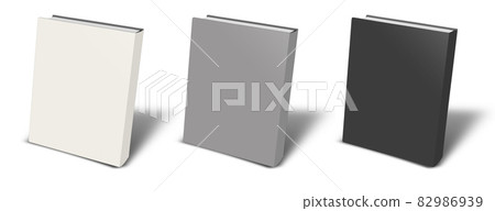 Blank book mockup white, grey, black with shadow. Blank book mockup white, grey, black with shadow. 82986939