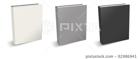 Blank book mockup white, grey, black with shadow. Blank book mockup white, grey, black with shadow. 82986941
