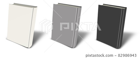 Blank book mockup white, grey, black with shadow. 82986943