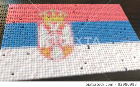 Toy bricks form flag of Serbia, conceptual 3d rendering Toy bricks form flag of Serbia, conceptual 3d rendering 82986988