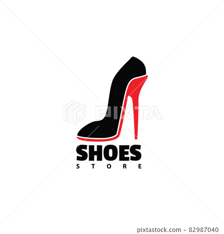 Woman Shoe Logo, Footwear Icon, Lady Boots Shop Symbol Woman Shoe Logo, Footwear Icon, Lady Boots Shop Symbol 82987040