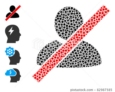 Dotted Wrong User Collage of Rounded Dots with Similar Icons 82987385