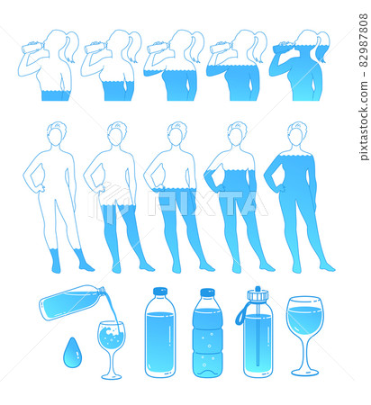 Vector illustration set of water balance concept Vector illustration set of water balance concept 82987808