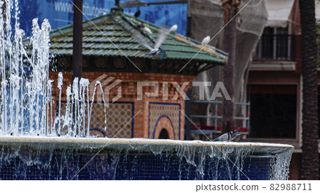water fountain on a square in Huelva water fountain on a square in Huelva 82988711