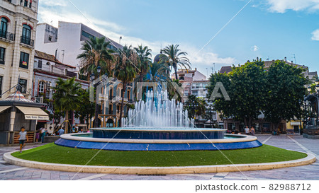water fountain on a square in Huelva water fountain on a square in Huelva 82988712
