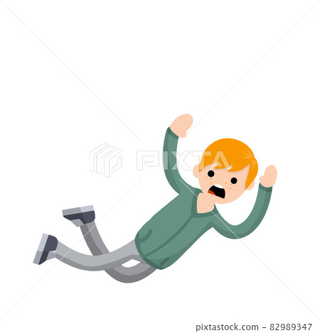 Screaming man falls from height. horror and fear of heights Screaming man falls from height. horror and fear of heights 82989347
