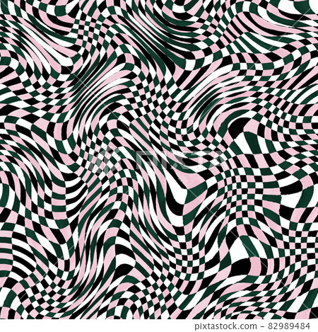 Abstract trendy wavy gingham plaid seamless pattern Abstract trendy wavy gingham plaid seamless pattern 82989484