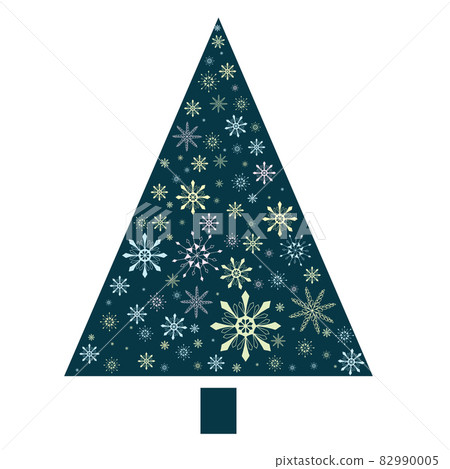 snow tree snowflakes beautiful delicate multicolored christmas tree made of hand drawn pastel colors snowflakes 82990005