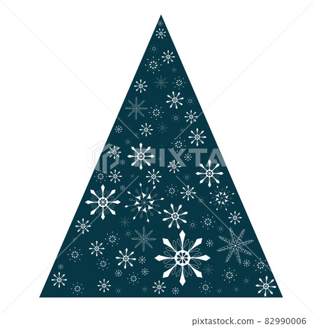 snow tree snowflakes abstract christmas tree triangle with cut out snowflakes. vector decor element snow tree snowflakes abstract christmas tree triangle with cut out snowflakes. vector decor element 82990006