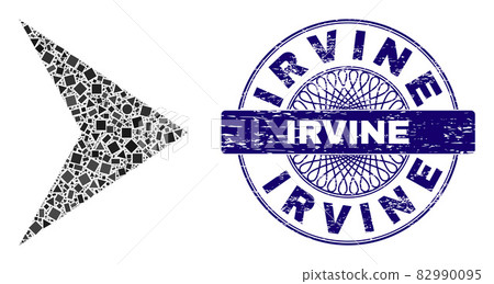 Distress Irvine Stamp and Geometric Arrowhead Right Mosaic 82990095