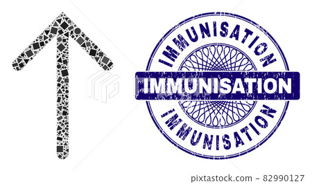 Textured Immunisation Stamp and Geometric Arrow Up Mosaic Textured Immunisation Stamp and Geometric Arrow Up Mosaic 82990127