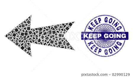 Distress Keep Going Stamp and Geometric Arrow Left Mosaic 82990129