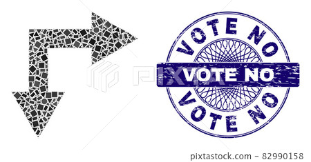 Grunge Vote No Badge and Geometric Bifurcation Arrow Right Down Mosaic Grunge Vote No Badge and Geometric Bifurcation Arrow Right Down Mosaic 82990158
