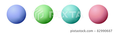 Set with glass colorful balls. Glossy realistic ball, 3D abstract vector illustration highlighted on a white background. Big metal bubble with shadow Set with glass colorful balls. Glossy realistic ball, 3D abstract vector illustration highlighted on a white background. Big metal bubble with shadow 82990687