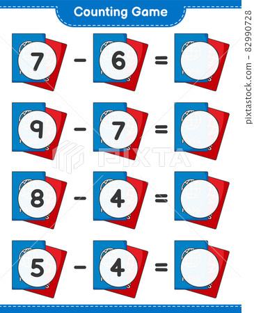 Counting game, count the number of Passport and write the result. Educational children game, printable worksheet, vector illustration 82990728