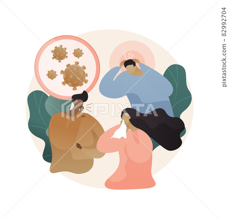 Coronavirus symptoms abstract concept vector illustration. 82992704