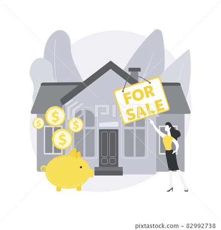 House for sale abstract concept vector illustration. House for sale abstract concept vector illustration. 82992738