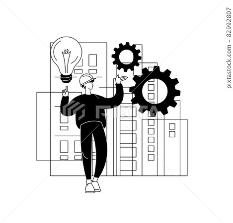 Building information modeling abstract concept vector illustration. 82992807