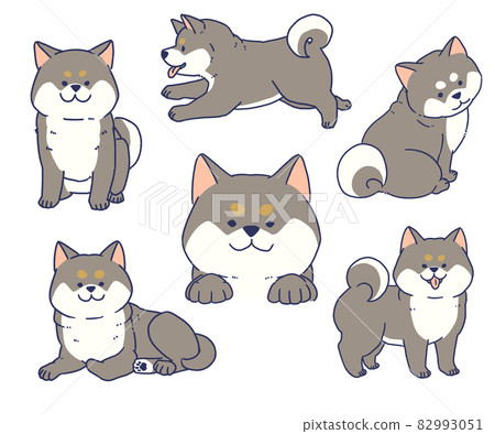 可愛的黑色柴犬套裝 可愛的黑色柴犬套裝 82993051