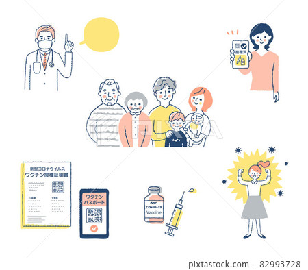 COVID-19 vaccine passport image set 82993728
