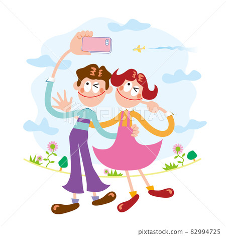 用智能手機拍照的孩子 82994725