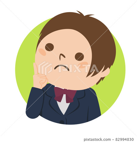 Illustration of a female student. A girl thinking about something. Illustration of a female student. A girl thinking about something. 82994830