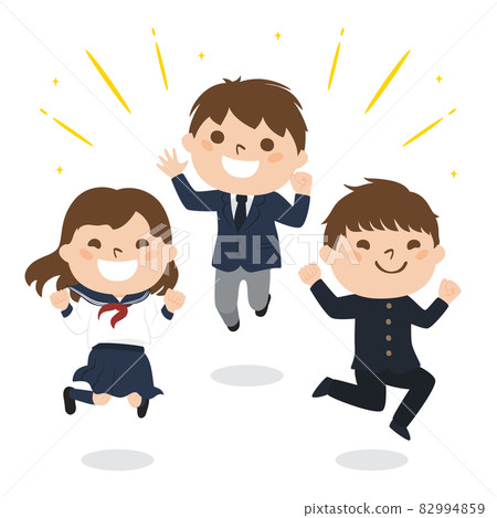 Illustrations of students. Girls and boys in... - Stock Illustration ...