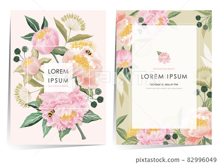 Vector illustration of beautiful floral frame set for Wedding, anniversary, birthday and party. Design for cards, party invitation, Print, Frame Clip Art and Business Advertisement and Promotion  82996049