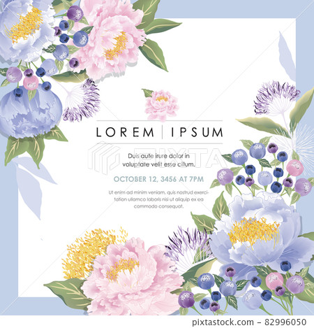 Vector illustration of a beatiful floral frame in spring for Wedding, anniversary, birthday and party. Design for banner, poster, card, invitation and scrapbook  82996050