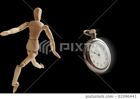 Image of a drawing doll chased by time Image of a drawing doll chased by time 82996441