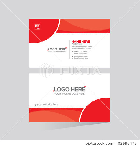 red colored double sided vector business card design for any kind of use 82996473