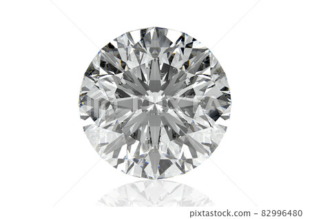 3D rendering of diamonds on a white background with reflections 82996480
