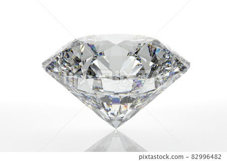 3D rendering of diamonds on a white background with reflections 82996482