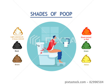 Boy excrete with Shades Color Of Poop Healthy Concept illustrator 82996584