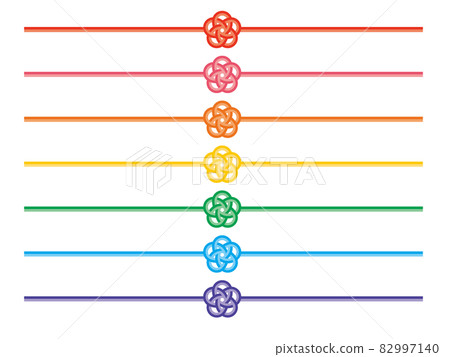 各種顏色的水引 梅花結 插圖素材 圖庫