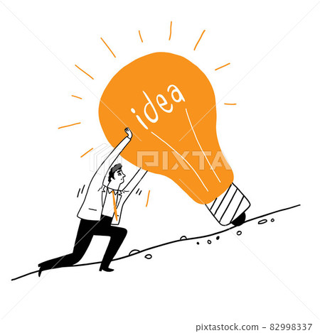 Businessman holding a bulb 82998337
